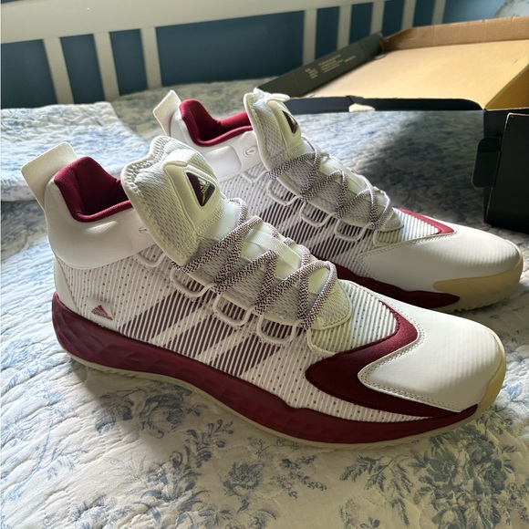 adidas Other - Adidas White and Red SM Pro Boost Mid Basketball Sneakers